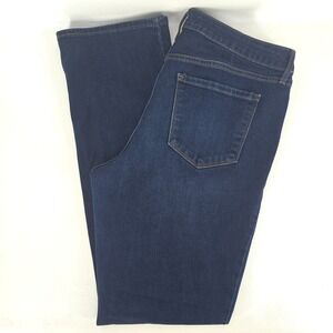 Old Navy Kicker Boot Cut Jeans Womens 14 Long Mid Rise Stretch Denim Dark Wash